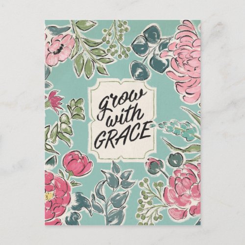 Live in Bloom  Grow With Grace Postcard