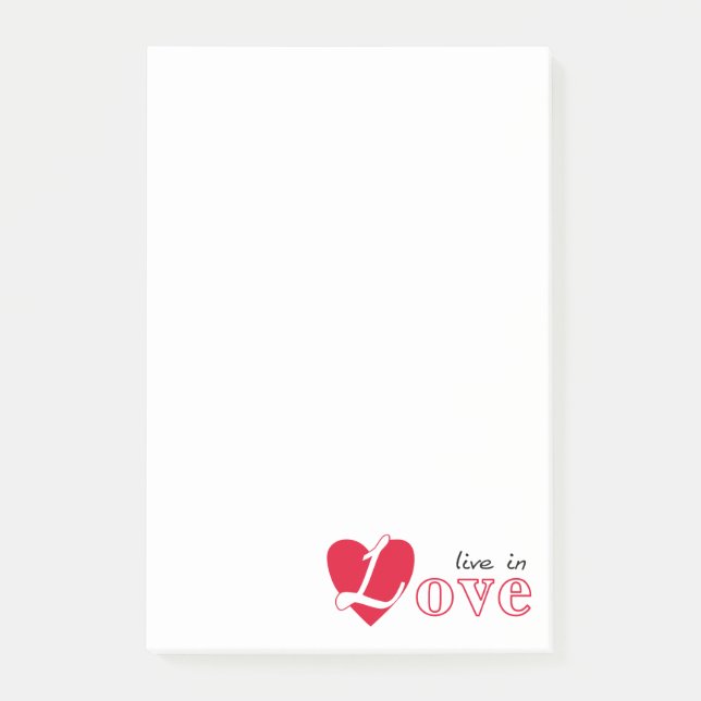 Live in love post-it notes (Front)