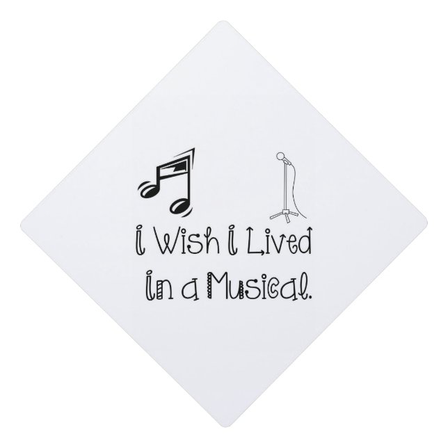 live in musical graduation cap topper (Front)