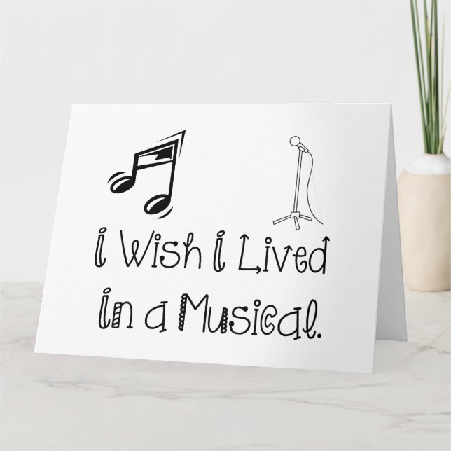 live in musical letterpress thank you card (Front)