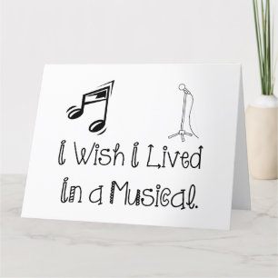 live in musical letterpress thank you card