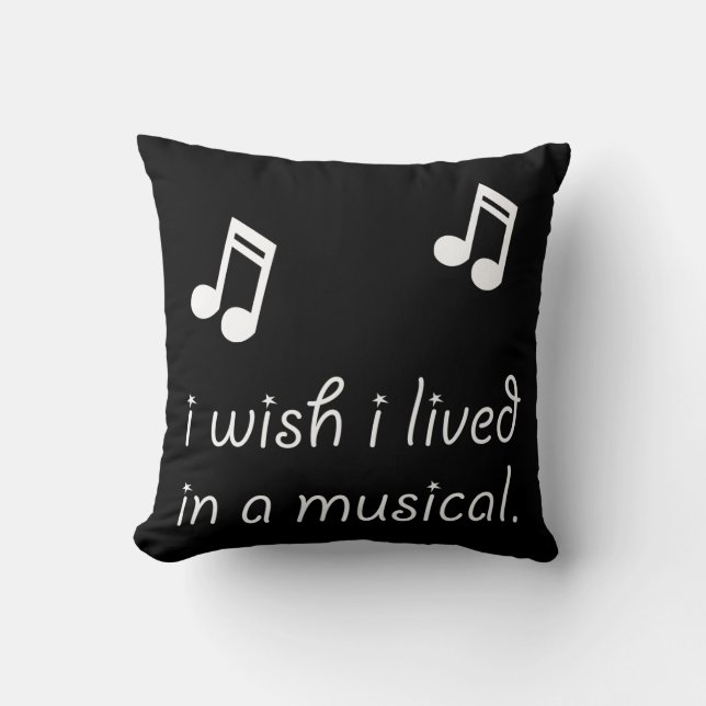 Live In Musical Throw Pillow (Front)