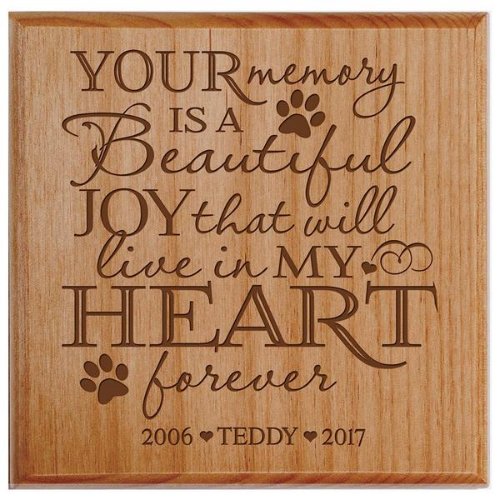 Live In My Heart Small Alder Wood Pet Urn