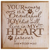 Live In My Heart Small Maple Wood Pet Urn (Front)