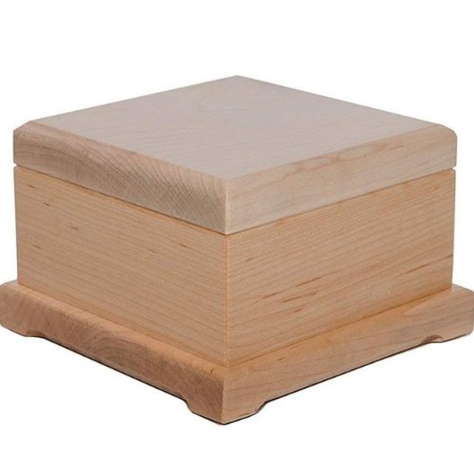 Live In My Heart Small Maple Wood Pet Urn (Angled)