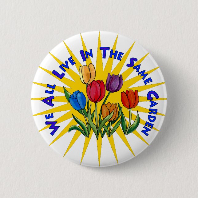 Live In Peace Garden Pinback Button (Front)