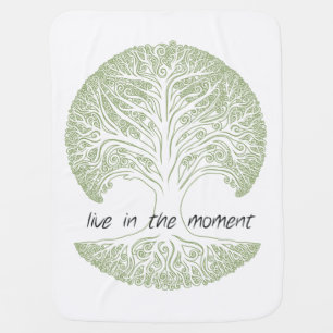 Live in the Moment Tree Stroller Blanket