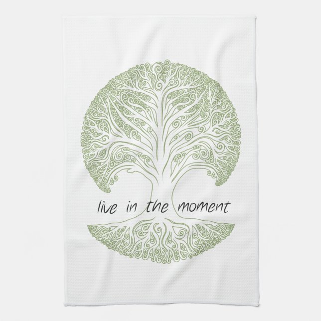 Live in the Moment Tree Towel (Vertical)