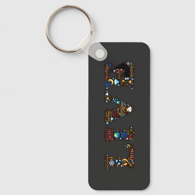 Live In The Present Inspirational Word Art    Keychain (Front)