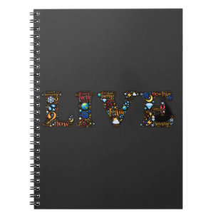 Live In The Present Inspirational Word Art    Notebook