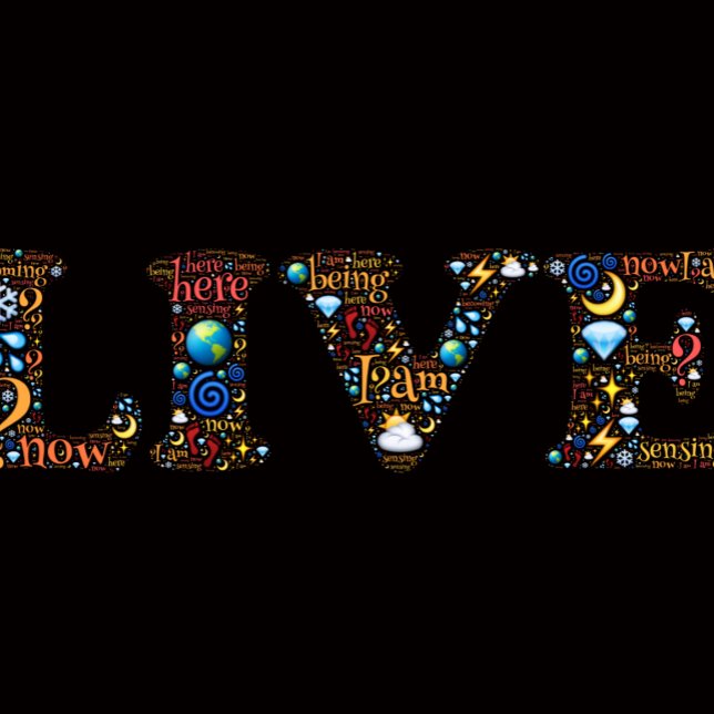 Live In The Present Inspirational Word Art  Poster (Creator Uploaded)