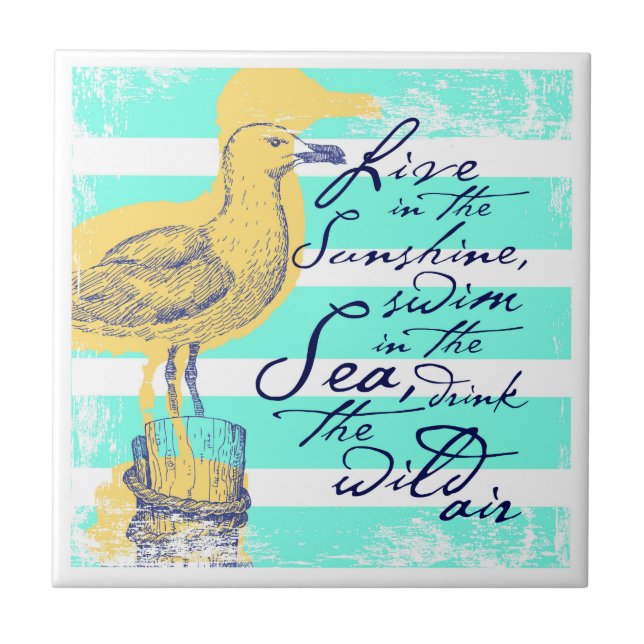 Live in the Sunshine Ceramic Tile (Front)
