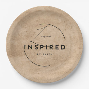 Live Inspired by Faith Minimalist Christian Paper Plates