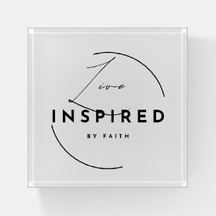 Live Inspired by Faith Minimalist Christian Paperweight