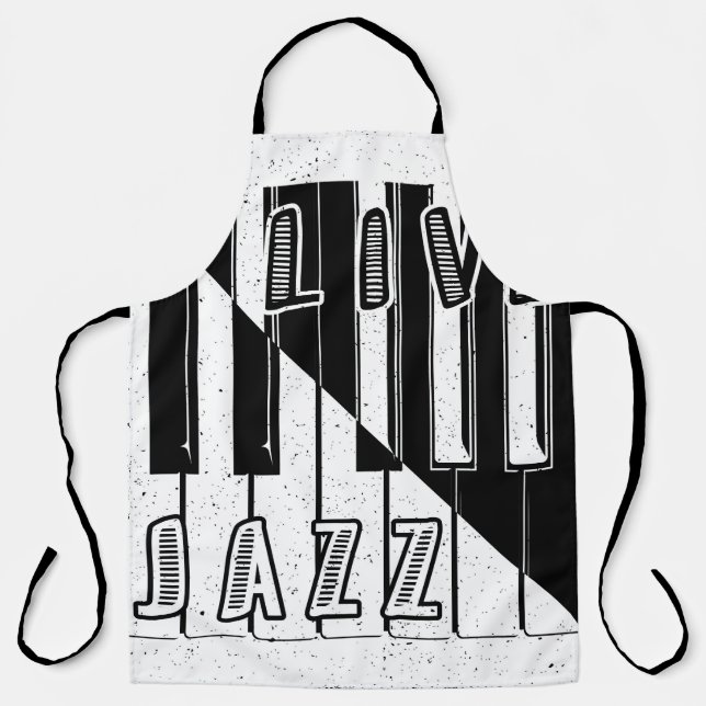 Live Jazz Calligraphy Illusion Logo Lettering with Apron (Front)