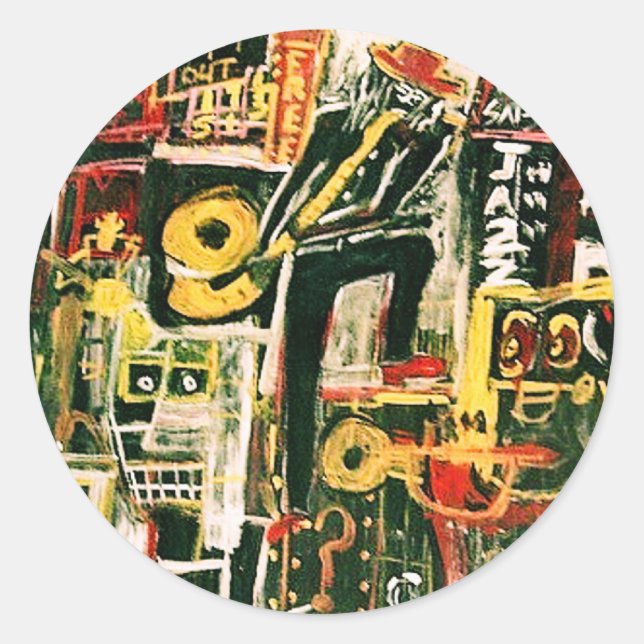 LIVE JAZZ CLASSIC ROUND STICKER (Front)