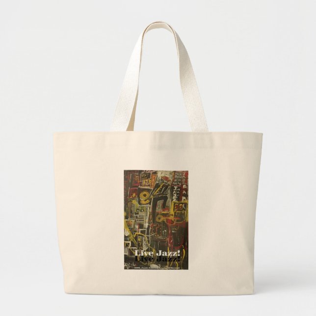 live jazz large tote bag (Front)