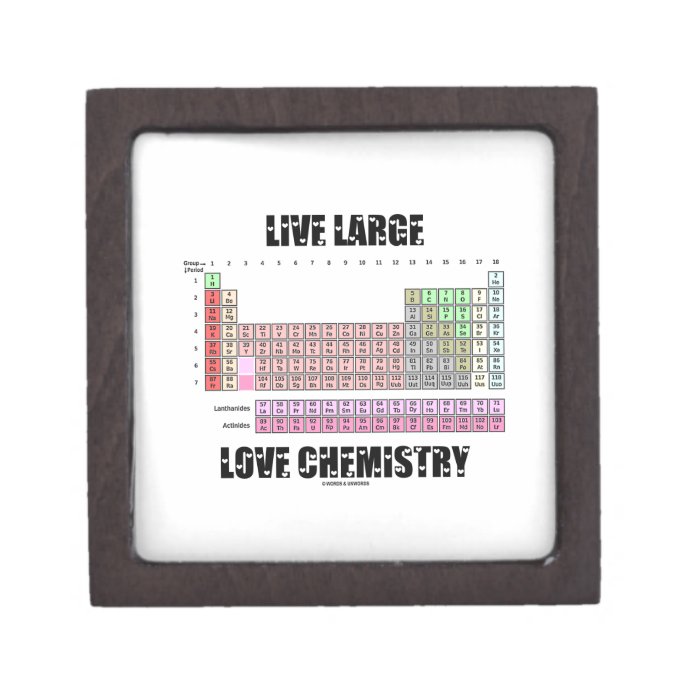 Live Large Love Chemistry Periodic Table Elements Premium Keepsake Box