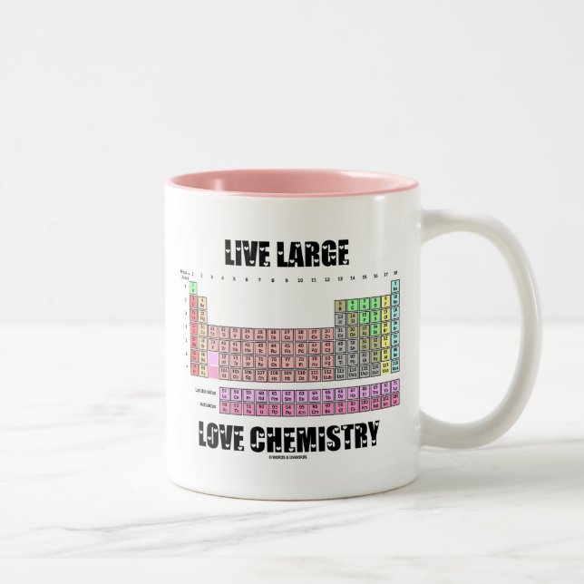 Live Large Love Chemistry Periodic Table Elements Two-Tone Coffee Mug (Right)