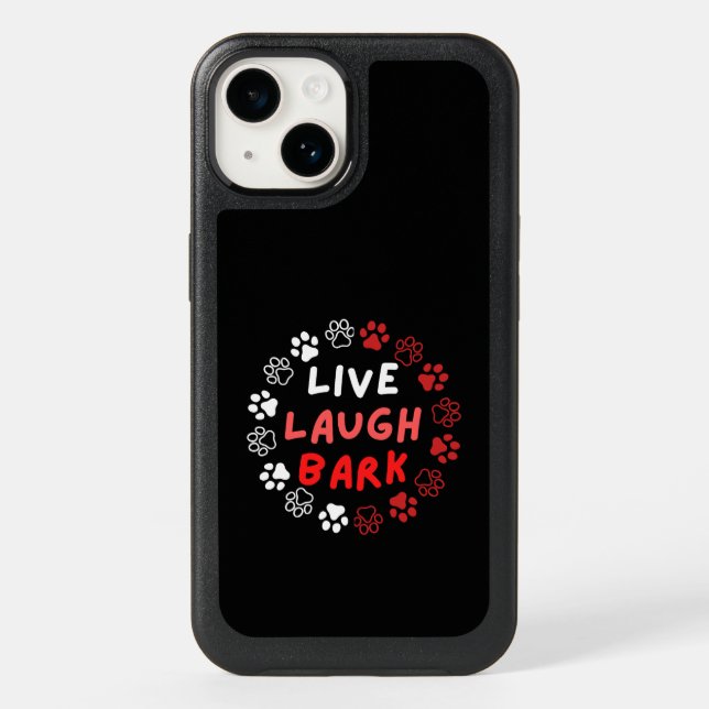 Live laugh bark.b black BG Otterbox iPhone Case (Back)