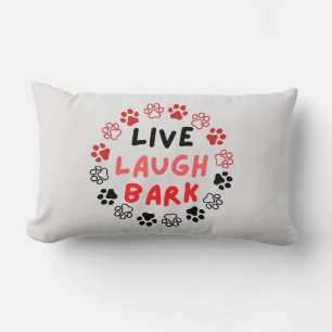 Live laugh bark Offwhite BG Lumbar Pillow