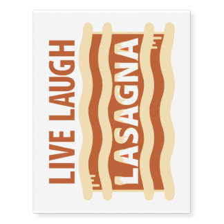 Live Laugh Lasagna Temporary Tattoos
