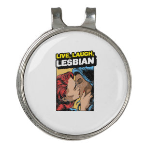 Live Laugh Lesbian Golf Hat Clip