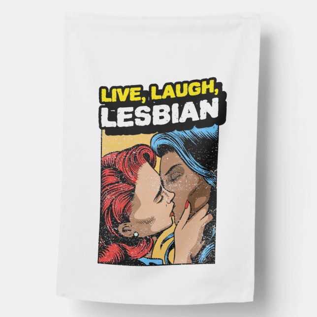 Live Laugh Lesbian House Flag (Front)