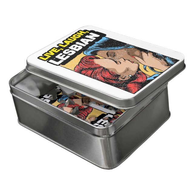 Live Laugh Lesbian Jigsaw Puzzle (Lid Open)