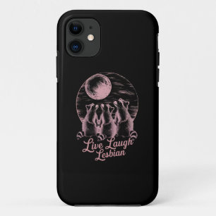 Live Laugh Lesbian Raccoon Lesbian LGBTQ Pride iPhone 11 Case