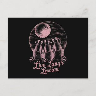 Live Laugh Lesbian Raccoon Lesbian LGBTQ Pride  Postcard