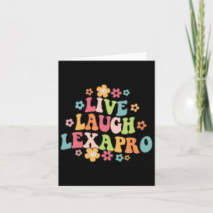 Live Laugh Lexapro Groovy Mental Health Therapist Card