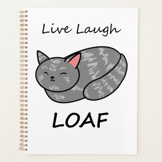 Live Laugh Loaf Gray Tabby Cat Organizer (Front)