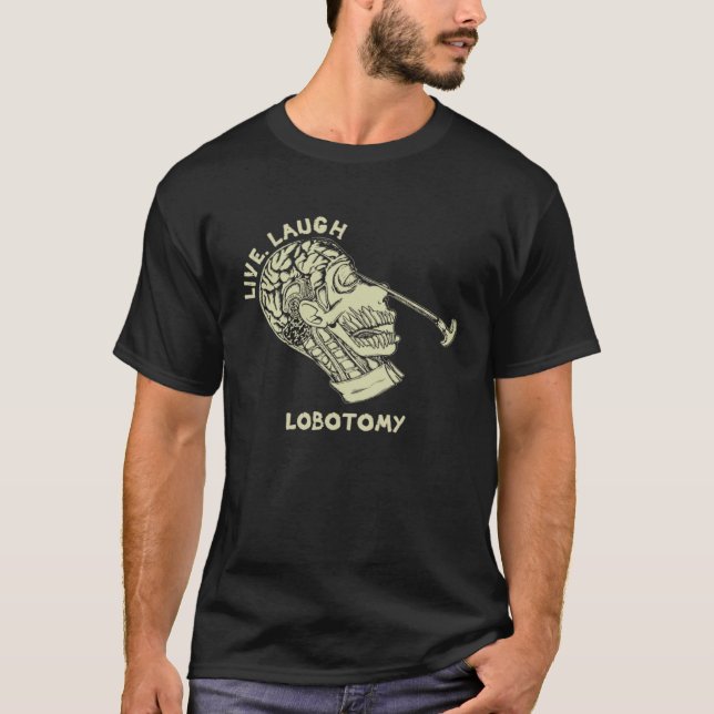 Live Laugh Lobotomy Retro Possum T-Shirt (Front)