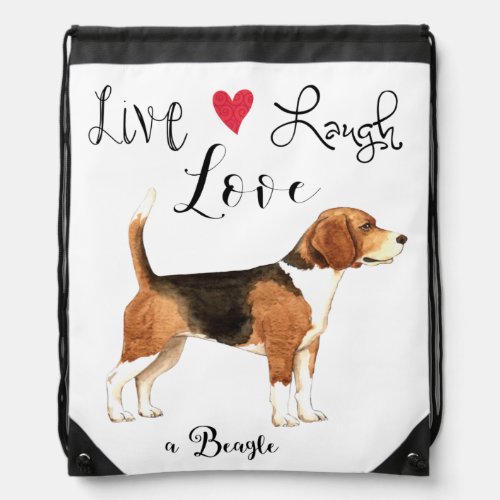 Live Laugh Love a Beagle Drawstring Bag