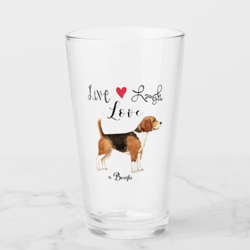 Live Laugh Love a Beagle Glass