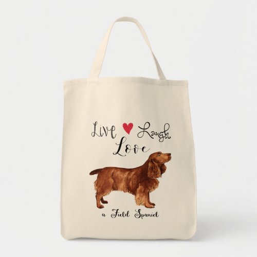 Live Laugh Love a Field Spaniel Large Tote Bag