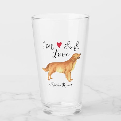 Live Laugh Love a Golden Retriever Glass