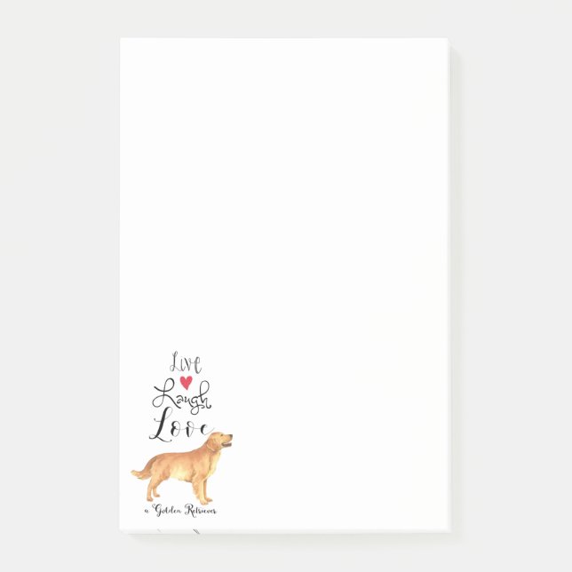 Live Laugh Love a Golden Retriever Notes (Front)