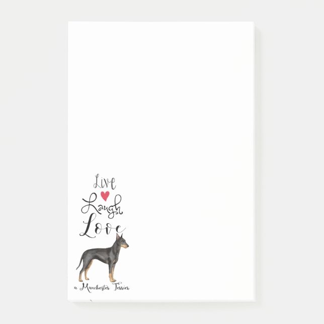 Live Laugh Love a Manchester Terrier Notes (Front)