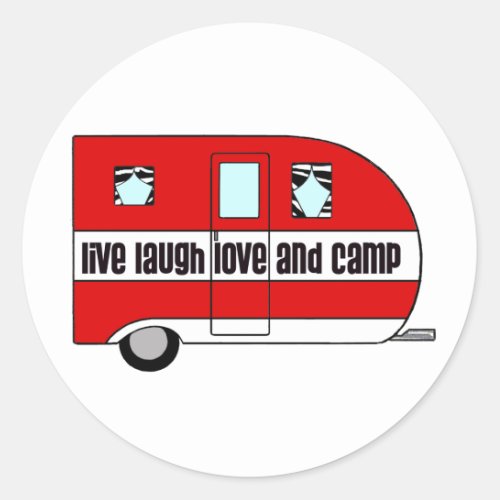 Live Laugh Love and Camp Classic Round Sticker