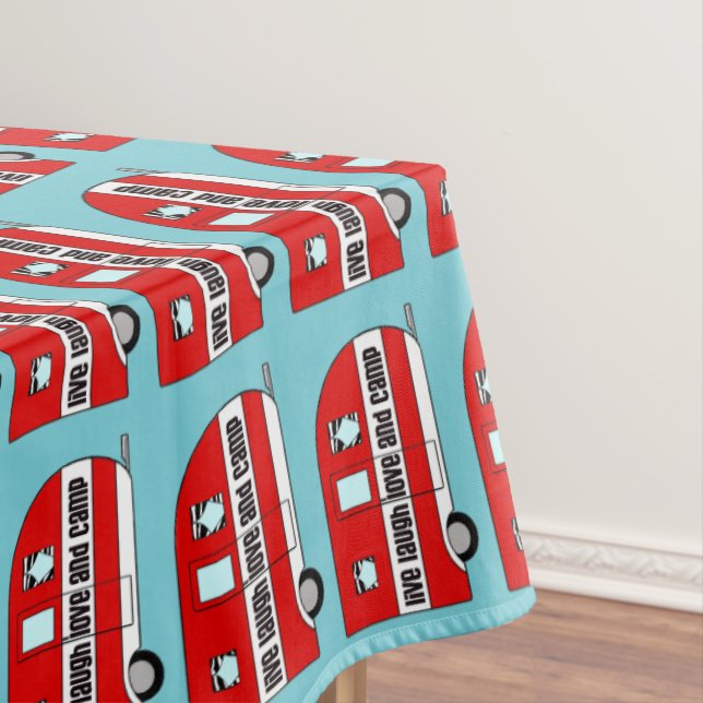 "Live, Laugh, Love and Camp" Tablecloth (In Situ)