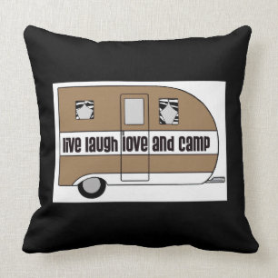 "Live, Laugh, Love and Camp" Throw Pillow