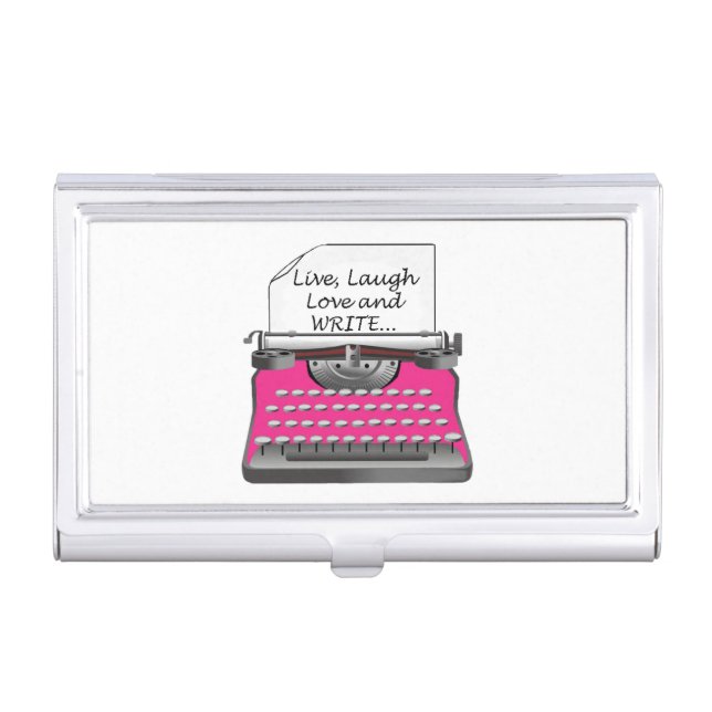 “Live, Laugh, Love and Write” Business Card Case (Front)