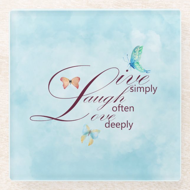 Live Laugh Love Butterflies    Coaster (Front)