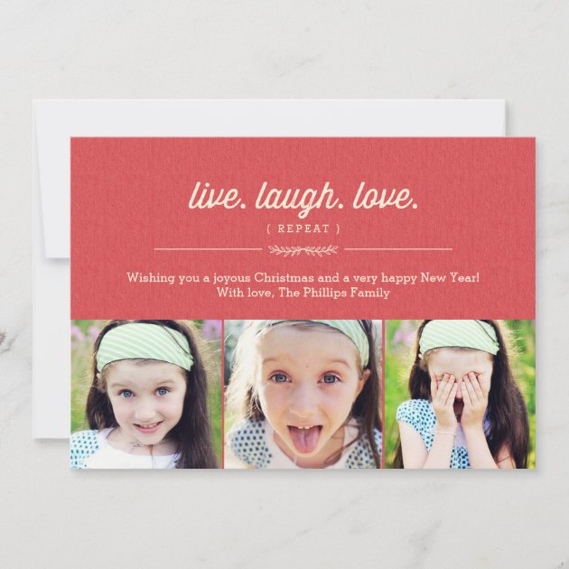 Live Laugh Love Christmas Card/ Holiday Photo Card