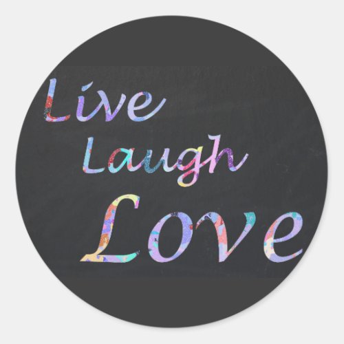 Live Laugh Love Classic Round Sticker