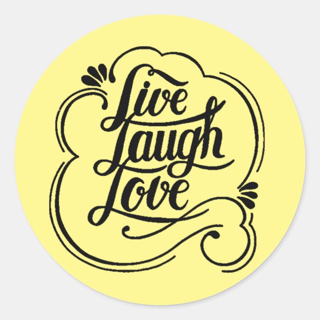 Live laugh love  classic round sticker (Front)