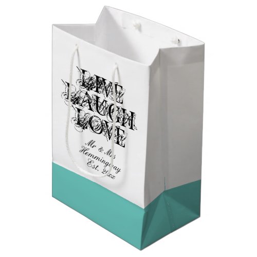 Live Laugh Love custom gift bag for wedding guests