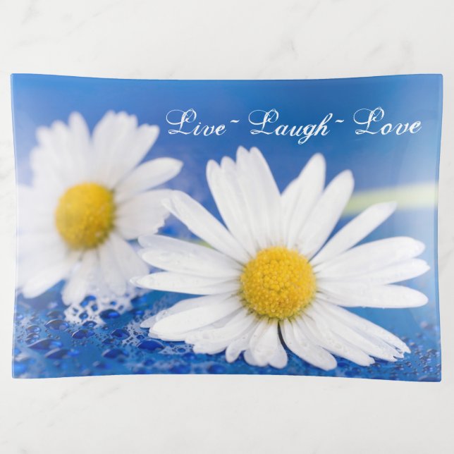 Live, Laugh, Love Daisy Trinket Tray (Front)
